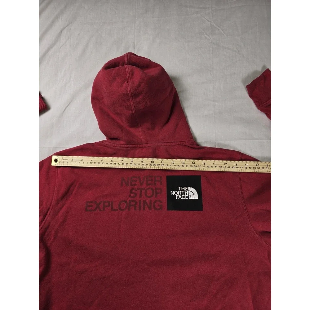 The North Face Hoodie‎ Mens Medium Red Never Stop Exploring Fleece Pullover